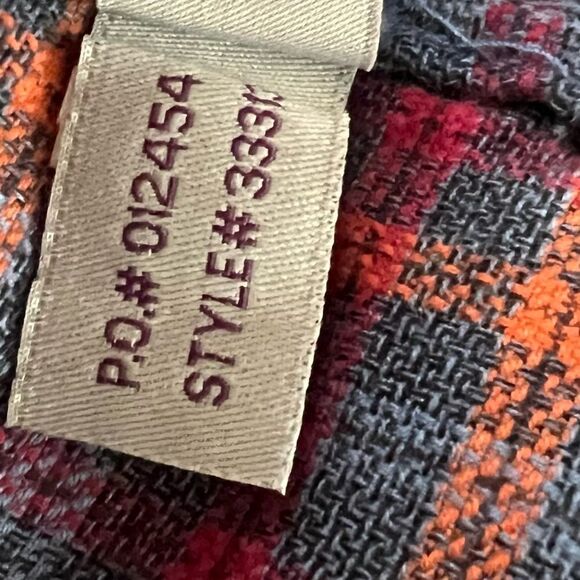 Carbon to Cobalt long sleeve button down blue and orange plaid size XL NWT - Picture 6 of 7